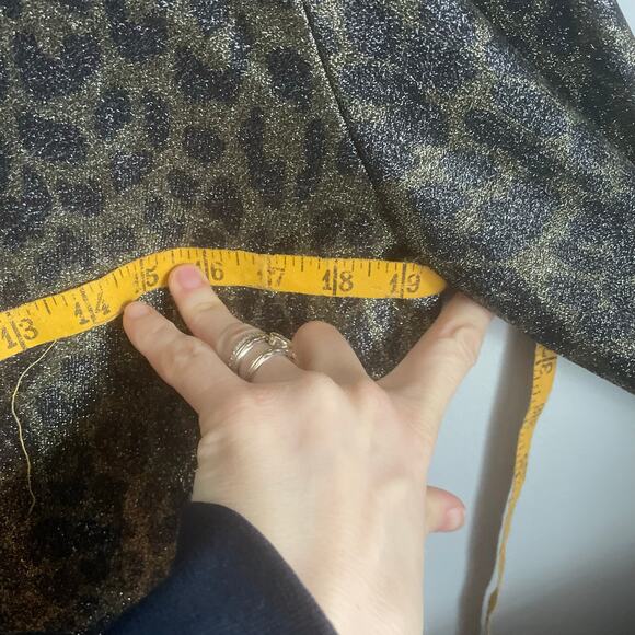 Ganni Leopard Print Cardigan Shimmer Capsule Wardrobe Office sz 40 PTP 19" sz L - Picture 7 of 8